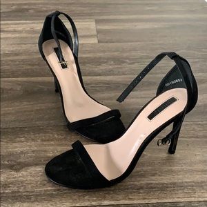 Black open toe heels